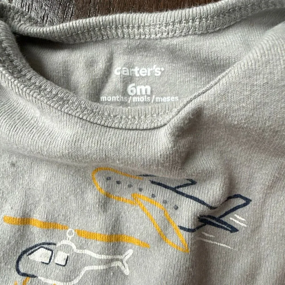 Baby boys size 6 months lot of 5 assorted one piece‎ shirts carters others